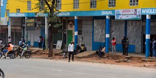 An almost empty Oloo Street in Eldoret town, Uasin Gishu County after shops were closed down on October 11, 2022