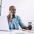 black man on a phone call