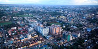 An aerial shot of government Affordable housing project in Ngara, Nairobi in this photo taken on December 25, 2021.