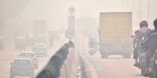 A heavily polluted urban environment.