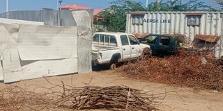 A section of the incomplete fence around Lodwar County and Referral Hospital in Turkana County