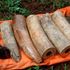 Elephant tusks and a rhino horn clearly marked as court exhibits
