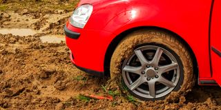 Muddy tyres