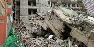 collapsed building in Kasarani