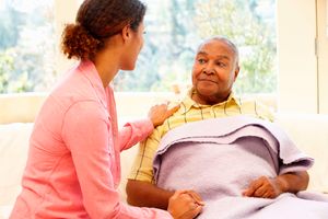 Caregiver and a patient