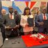 Elgeyo Marakwet Governor Wisley Rotich (left) with an official from Thomson Rivers University, Canada 