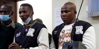 Raphael Wachira (right) and Eddy Ngari appear before High Court in Nyeri