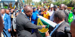 Sakaja when he commissioned the Green Park terminal