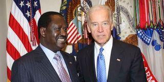 Raila Odinga Joe Biden meeting together