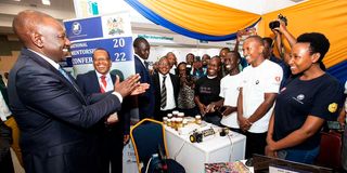 President William Ruto attends the Innovation Week at the Sarit Center