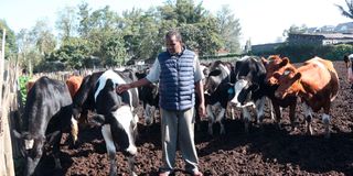 Mr Geoffrey Gitonga at his farm in Lanet