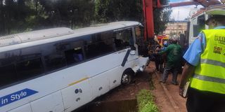 modern coast Accident bus plunges into river kisii