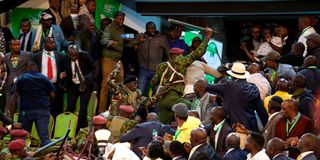 Chaotic scenes at the Bomas of Kenya ahead of the declaration of Dr William Ruto as the President-elect