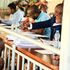 Kisii County revenue officers line up to present their credentials during a staff audit at Gusii Stadium