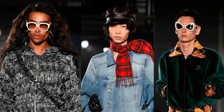 Models present creations for the French fashion house Egonlab