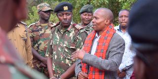 Interior Cabinet Secretary Kithure Kindiki when he toured Ltungai area in Samburu West