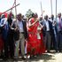 President William Ruto (centre), his deputy Rigathi Gachagua, Governor Patrick Ole Ntutu