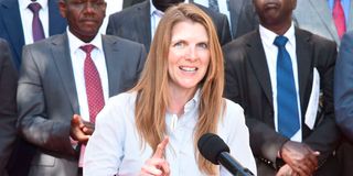 British High Commissioner to Kenya Jane Marriott during a visit to Uasin Gishu County