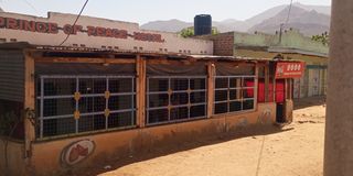 A deserted hotel at Kainuk town near the border of Turkana and West Pokot counties