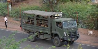 A Kenya Defence Forces vehicle
