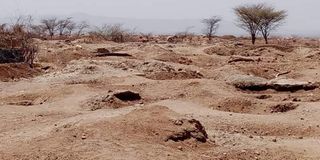 A degraded mining site at Naduat village in Turkana North Sub County