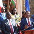 Cabinet Secretary Dr Alfred Mutua (centre), French Trade Minister Olivier Becht and Uasin Gishu Governor Jonathan Bii 