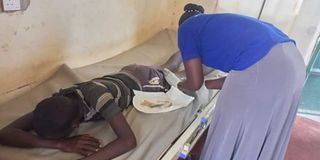A herdsboy who was injured during a raid by armed bandits at Nariamao near Kaakong centre in Turkana South