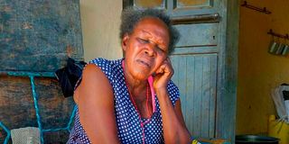 Faith Muchunji, 83 during the interview at her home in Malaa, Machakos County