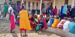 Displaced families assemble at Loiborngare centre in Samburu West