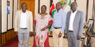 Uasin Gishu Governor Jonathan Bii, Turbo MP Janet Sitienei, Kapseret MP Oscar Sudi and Deputy Governor John Barorot.