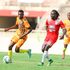 Victor Omune (left) of AFC Leopards vies with Michael Apudo of Posta Rangers