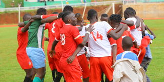 Shabana players celebrate a goal against Murang'a Seal