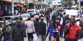 Members of the public going about their business in Eldoret town, Uasin Gishu County on March 20, 2023