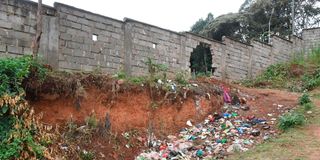 Garbage dumped by people residing around Kabarnet Stadium