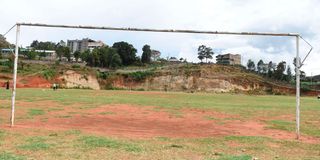 A football pitch at Kabarnet Stadium