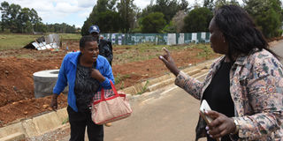 Mzee Jackson Kibor's daughter Loice Kibor argues with Grace Kwamboka Ouro over a disputed parcel of land in Eldoret