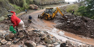 Mudslide blocked Iten-Kabarnet road in Elgeyo Marakwet County on March 24, 2023,