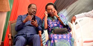 Azimio leaders Raila Odinga and Martha Karua in Nairobi