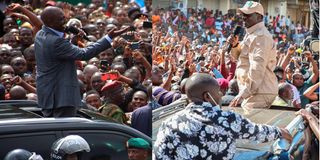 President William Ruto (left) and Azimio leader Raila Odinga.
