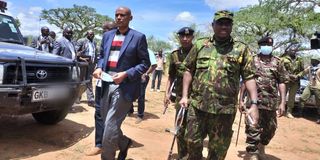 IG Japhet Koome (right) and Director of Criminal Investigations (DCI) Amin Mohammed in Shakahola