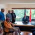 Jubilee leader Uhuru Kenyatta (centre) in a meeting with officials at the party’s headquarters in Kileleshwa, Nairobi