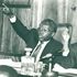 Then-Commissioner Justice Richard Otieno Kwach (left) and the Ouko Judicial Commission of Inquiry chairman, Mr Evans Gicheru