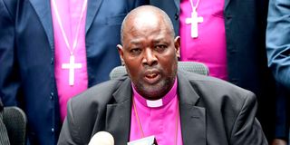 Anglican Church of Kenya Archbishop Jackson Ole Sapit addresses journalists on the state of the nation