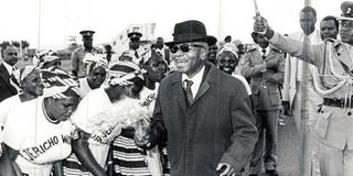 Then-President of Malawi, Dr Hastings Kamuzu Banda (1966-1994), at JKIA in October 1982