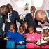 Basic Education PS Belio Kipsang and Uasin Gishu Governor Jonathan Bii and Cooperatives PS Patrick Kilemi 