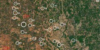 A map showing villages that were carved out of Shakahola Forest by adherents of a suspected cult