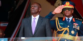 President William Ruto and Chief of Defence Force Francis Ogolla