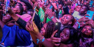Revellers at the Kenyatta International Convention Centre on March 4, 2023, during the Shoke Shoke festival.