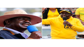 Azimio leader Raila Odinga (left) and President William Ruto.