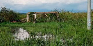 A building submerged in the floods at Urima Village in Usenge, Siaya